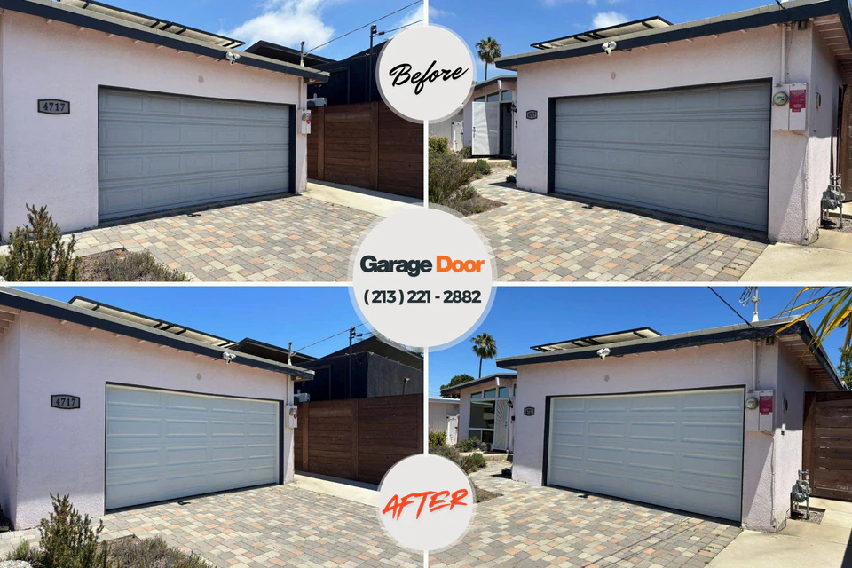 Before and after: garage door repair Seymour, IN